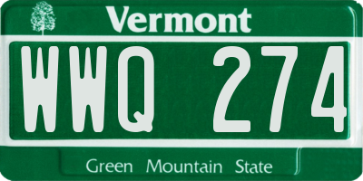 VT license plate WWQ274