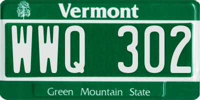 VT license plate WWQ302
