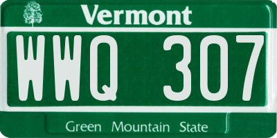 VT license plate WWQ307