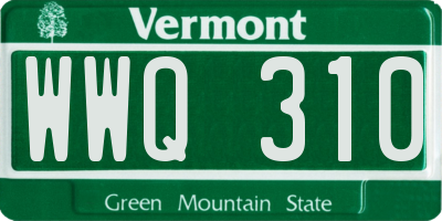 VT license plate WWQ310