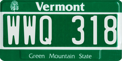 VT license plate WWQ318