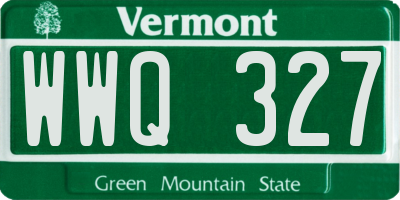 VT license plate WWQ327