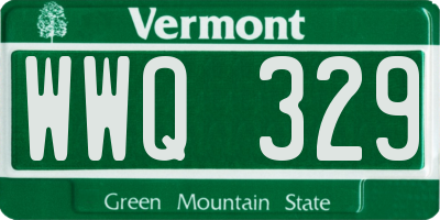 VT license plate WWQ329