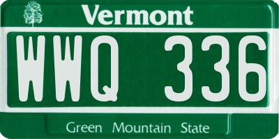 VT license plate WWQ336