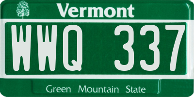 VT license plate WWQ337