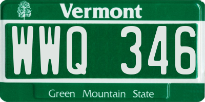 VT license plate WWQ346