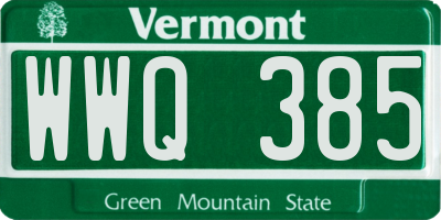 VT license plate WWQ385