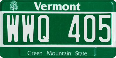 VT license plate WWQ405