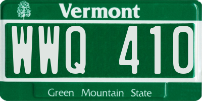 VT license plate WWQ410