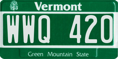 VT license plate WWQ420