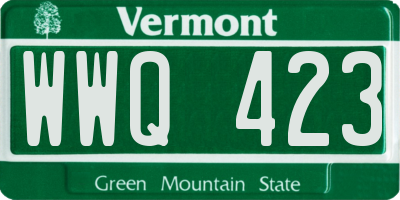 VT license plate WWQ423