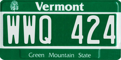 VT license plate WWQ424
