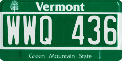VT license plate WWQ436
