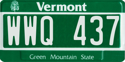 VT license plate WWQ437