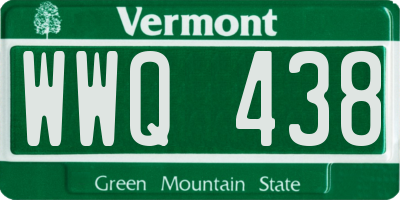 VT license plate WWQ438