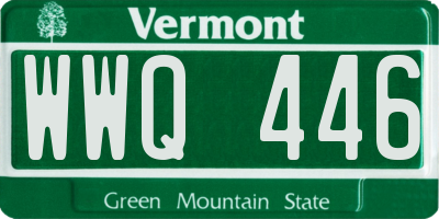 VT license plate WWQ446