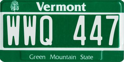VT license plate WWQ447