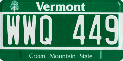 VT license plate WWQ449