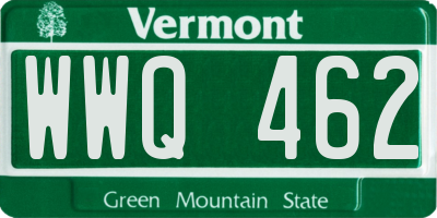 VT license plate WWQ462
