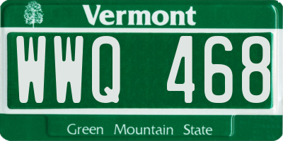 VT license plate WWQ468