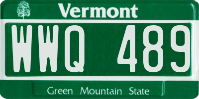 VT license plate WWQ489