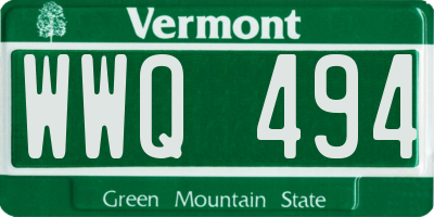 VT license plate WWQ494