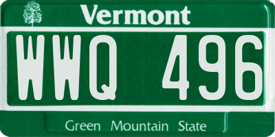VT license plate WWQ496