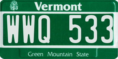 VT license plate WWQ533