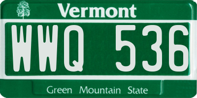 VT license plate WWQ536