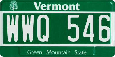 VT license plate WWQ546
