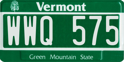 VT license plate WWQ575