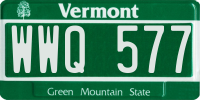 VT license plate WWQ577