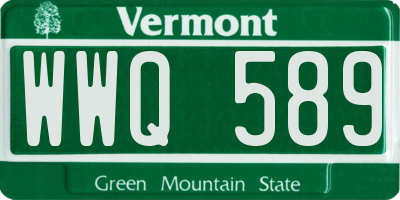 VT license plate WWQ589