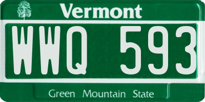 VT license plate WWQ593
