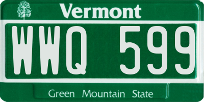 VT license plate WWQ599
