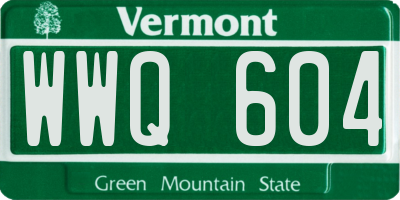 VT license plate WWQ604