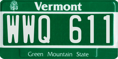 VT license plate WWQ611