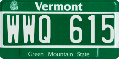 VT license plate WWQ615