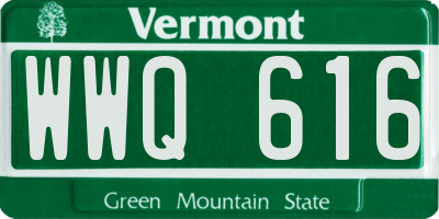 VT license plate WWQ616