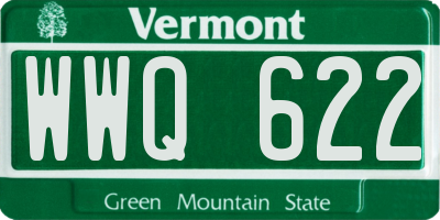 VT license plate WWQ622