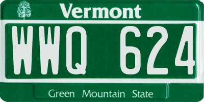 VT license plate WWQ624