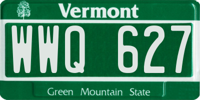 VT license plate WWQ627