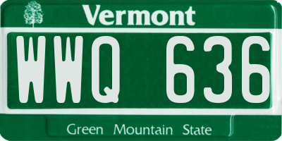 VT license plate WWQ636