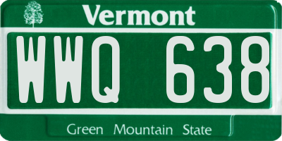 VT license plate WWQ638