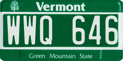 VT license plate WWQ646