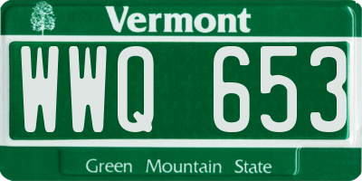 VT license plate WWQ653