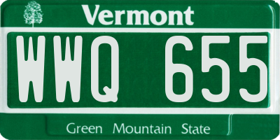 VT license plate WWQ655