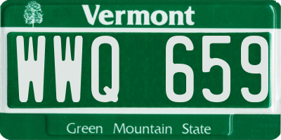 VT license plate WWQ659