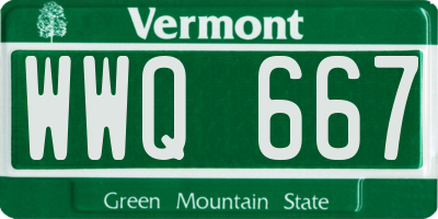 VT license plate WWQ667
