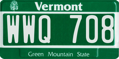 VT license plate WWQ708